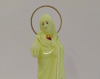 Statue of Jesus Sacred Heart, cm 24 (9,44 inches) phosphorescent, made of resin, hand-decorated, handcrafted
