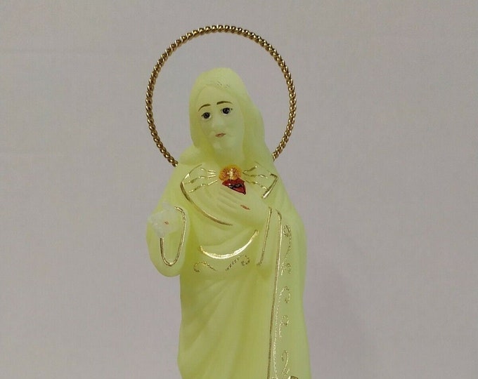 Statue of Jesus Sacred Heart, cm 24 (9,44 inches) phosphorescent, made of resin, hand-decorated, handcrafted