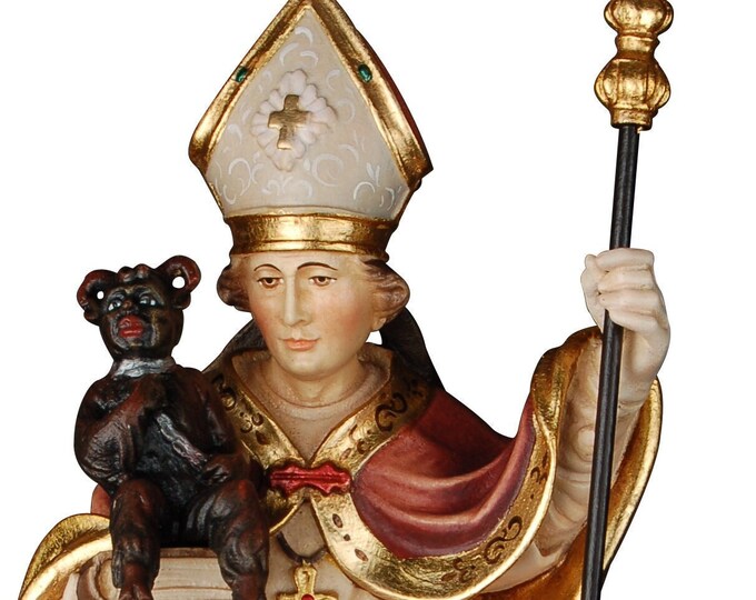 Statue of St. Oswald, carved in wood from Valgardena and hand-decorated with Italian handicraft production