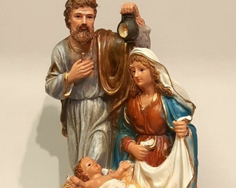 Full nativity scene cm 30 (11.81 inches) in hand-decorated resin ideal for outdoor and indoor