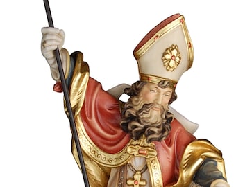 Statue of San Agrippino carved in wood from Valgardena and decorated by hand of Italian artisan production