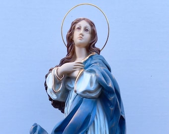 Statua della Madonna Immacolata Concezione Assunta al Murillo cm 63 (24,80 inches) in resina decorata a mano di produzione artigianale