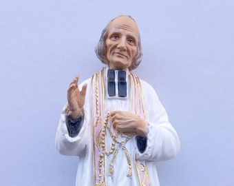 Statue of the Holy Curate of Ars John Mary Vianney 30 cm (11.81 inches) in hand-decorated resin, handcrafted in Italy