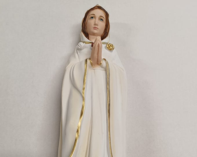 Statue of the Madonna Maria Rosa Mystica 40 cm (15.74 inches) in hand-decorated full resin marble of Italian artisan production