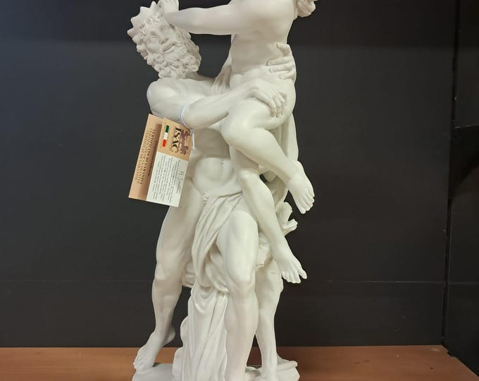 Classical sculpture "The Rape of Proserpina" by Bernini, in alabaster powder, 30 cm (11.81 inches), Italian artisan production.