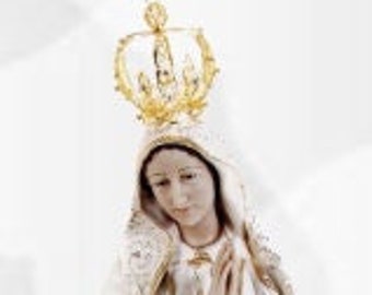 Statue of Our Lady of Fatima cm 97 x 22 (38,18 x 8,66 inches) in hand-decorated resin of handcrafted production