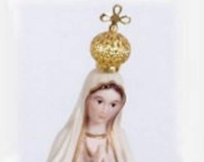 Statue of Our Lady of Fatima cm 23 (9,05 inches) made of resin and entirely decorated by hand, handcrafted