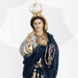 Estatua de Nuestra Señora de Sameiro cm 58 (22,83 pulgadas) hecha de resina, decorada a mano, hecha a mano
