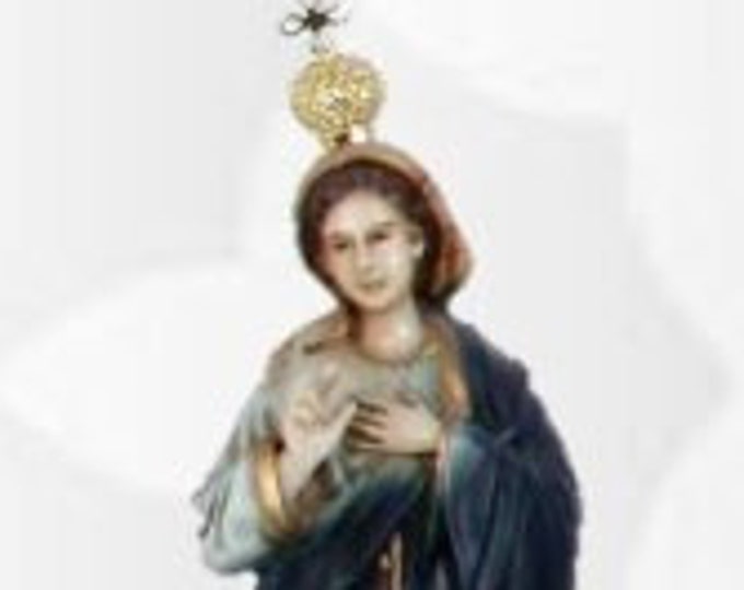 Statue of Our Lady of Sameiro cm 31 (12,20 inches) made of resin, hand-decorated, hand-made
