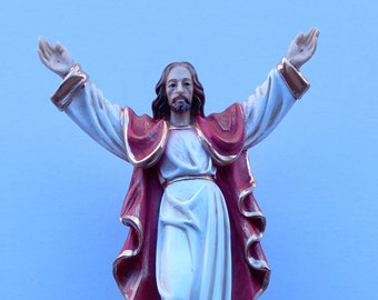 Statue of the Risen Jesus Christ 33 x 16 cm (12.99 x 6.29 inches) in hand-decorated resin marble, handcrafted production