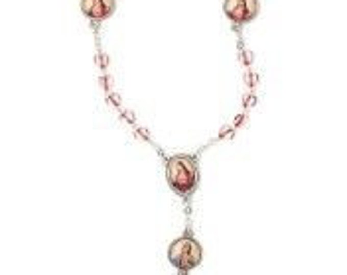 Rosary of the Sacred Heart of Jesus, 6 mm diameter glass beads of Italian artisan production