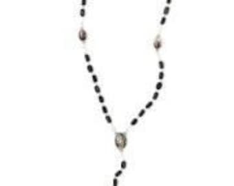 Rosary of Our Lady of Sorrows, wooden beads measuring 9 x 5 mm, handcrafted in Italy