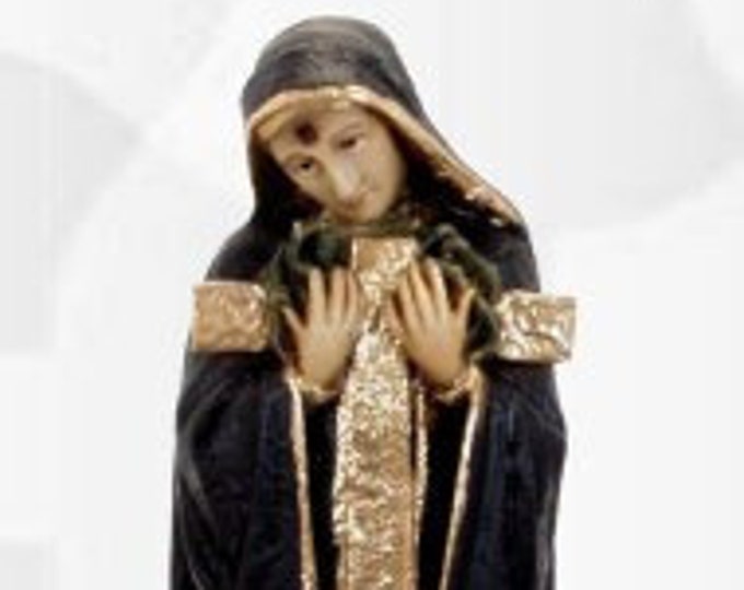 Statue of Santa Rita da Cascia 37 x 13 cm (14.56 x 5.11 inches) in hand-decorated resin, artisanal production, for interiors and exteriors
