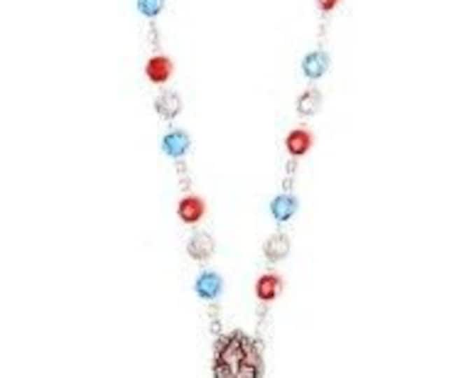 Pater Ave Gloria rosary 22 cm (8.66 inches) with recitation booklet, handcrafted in Italy