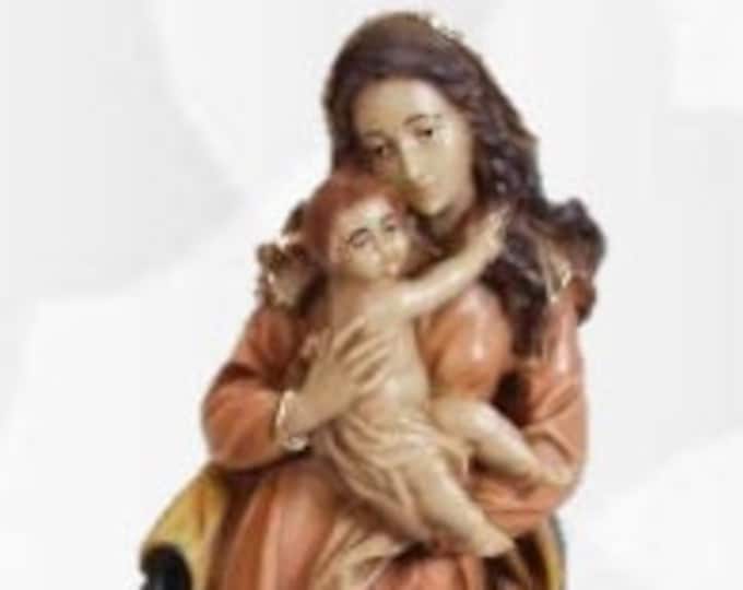Statue of the Madonna and Child cm 35 (13,77 inches) made of resin, hand-decorated, handcrafted