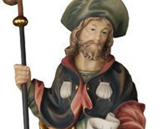 Statue of St. James of Compostela carved in wood from Valgardena and decorated by hand of Italian artisan production