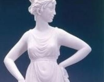 Classic sculpture "Ballerina del Canova" in alabaster powder, marble base, 65 cm (25.59 inches) of Italian artisan production.