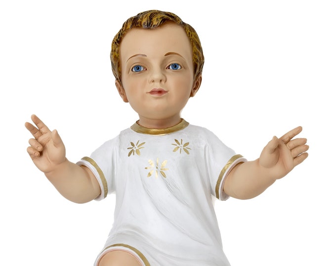 Statue of blessing Child Jesus in empty resin cm 50 (19,68 inches), hand-decorated of artisanal production for indoor and outdoor use