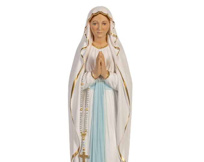 Statue of Our Lady of Lourdes cm 50 (19.68 inches) in hand-decorated resin, Italian artisan production