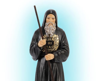 Statue of Saint Francis of Paola cm 45 (17.71 inches) in hand-decorated resin, Italian artisan production