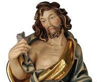 Statue of St. Luke the Evangelist carved in Val Gardena wood and decorated by hand of Italian artisan production