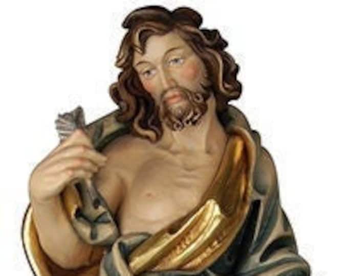 Statue of St. Luke the Evangelist carved in Val Gardena wood and decorated by hand of Italian artisan production