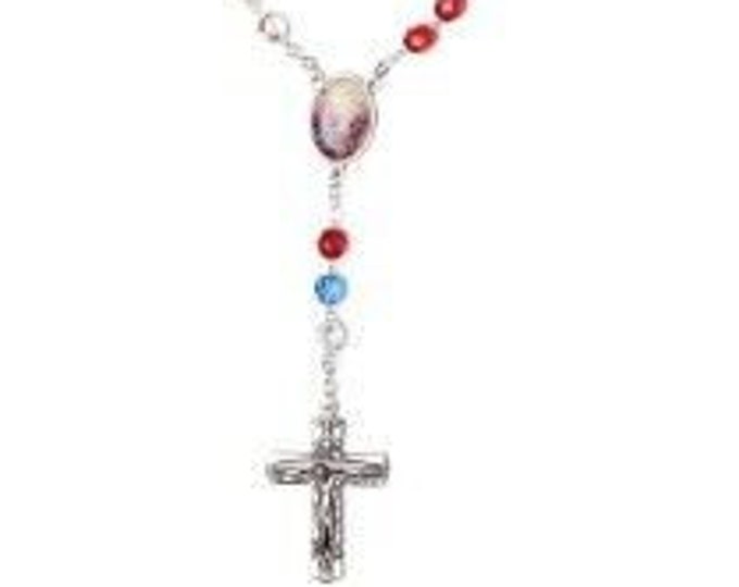 Rosary of the Holy Trinity cm 29.5 (11.61 inches) with recitation booklet, handcrafted in Italy