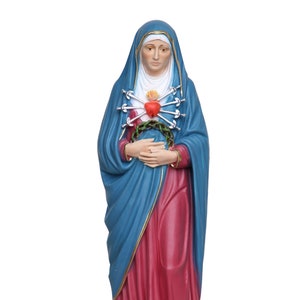 Statue of Our Lady of Sorrows cm 30 (11.81 inches) in hand-decorated resin, Italian artisan production