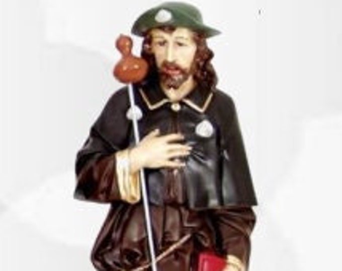 Statue of St. James cm 65 x 18 ( 25,59 x 7,08 inches) in hand-decorated resin of handcrafted production ideal for interiors and exteriors