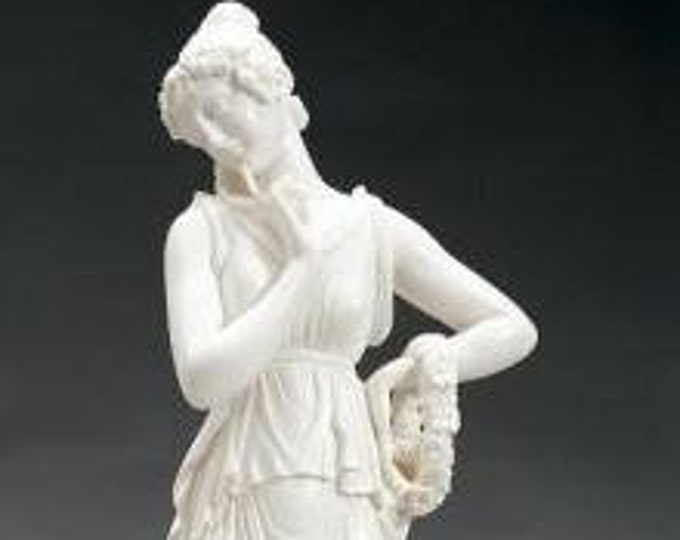 Classic sculpture "Ballerina del Canova" in alabaster powder, marble base, 65 cm (25.59 inches) of Italian artisan production.