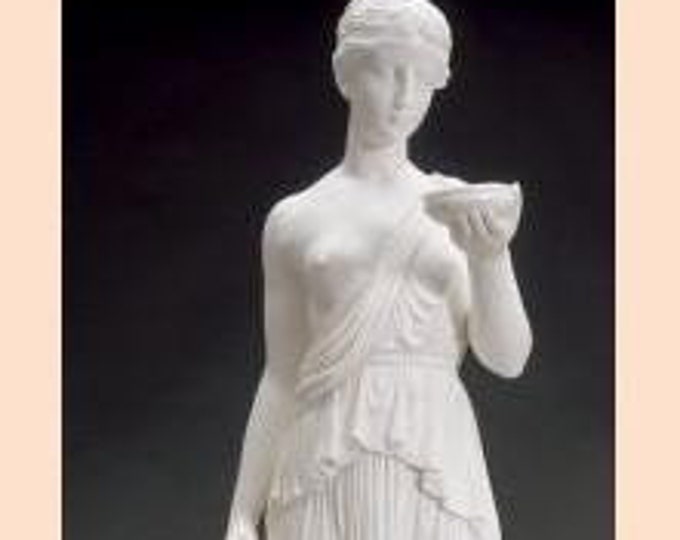 Classic sculpture " Roman Vestal Hebe " made of alabaster powder, marble base, cm 65 (25.59 inches) Made in Italy