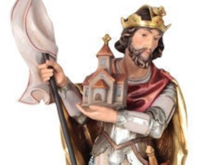 Statue of St. Richard, carved in wood from Valgardena and hand-decorated with Italian handicraft production