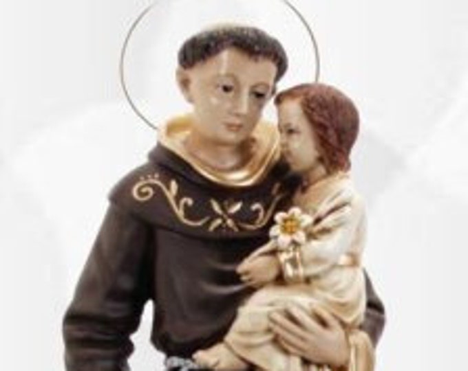 Statue of St. Anthony of Padua cm 62 (24,40 inches) in hand-decorated resin of handcrafted production