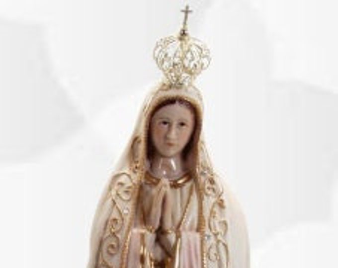 Statue of Our Lady of Fatima cm 59 (23,22 inches), made of resin and entirely decorated by hand, handcrafted