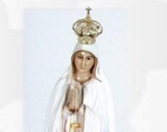 Statue of Our Lady of Fatima cm 52 (20,47 inches) made of resin and entirely decorated by hand, handcrafted