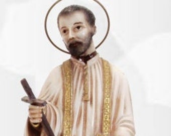 Statue of San Cajetan cm 29 x 13 (11,41 x 5,11 inches) in hand-decorated resin, handcrafted, ideal for indoor and outdoor use