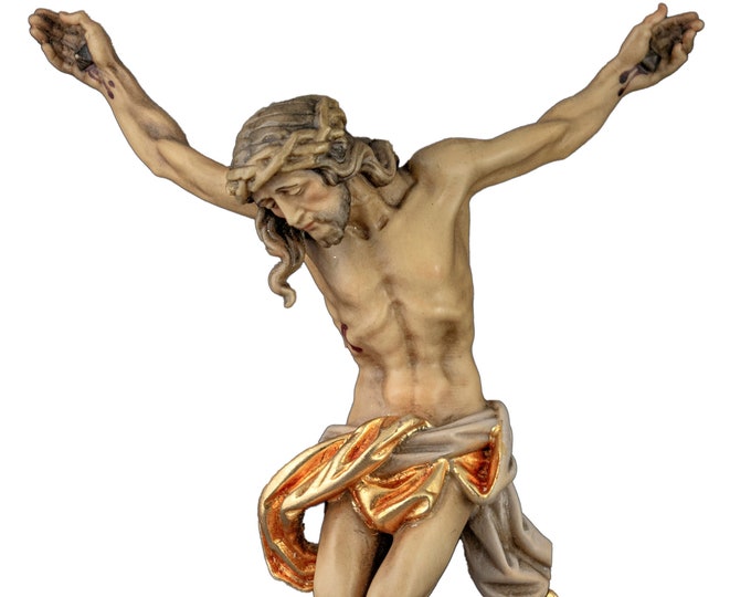 Statue of the body of Jesus Christ, carved in wood from Valgardena and decorated by hand of Italian artisan production