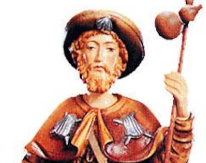 Statue of Saint James of Compostela carved in Valgardena wood, hand-decorated, Italian artisan production, various sizes