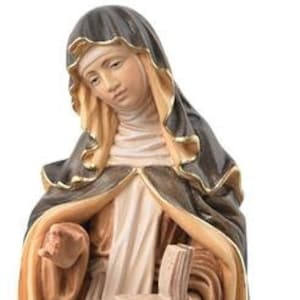 Statue de Santa Beatrice di Silva sculptée dans le bois de Valgardena décoré à la main de la production artisanale italienne