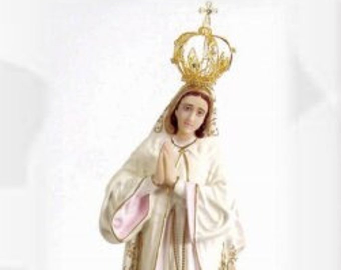 Statue of Our Lady of Fatima cm 65 (25,59 inches), made of resin and entirely decorated by hand, handcrafted