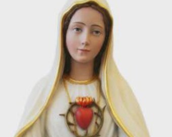 Statue of Our Lady of Fatima 100 cm (39.37 inches) in hand-decorated fiberglass, for indoors and outdoors, Italian artisan production