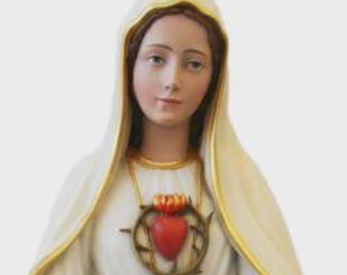 Statue of Our Lady of Fatima 100 cm (39.37 inches) in hand-decorated fiberglass, for indoors and outdoors, Italian artisan production