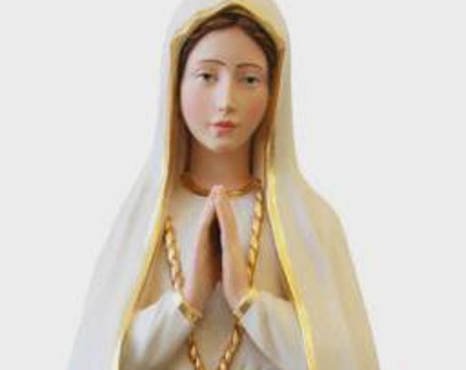 Statue of Our Lady of Fatima 100 cm (39.37 inches) in hand-decorated fiberglass, for indoors and outdoors, Italian artisan production