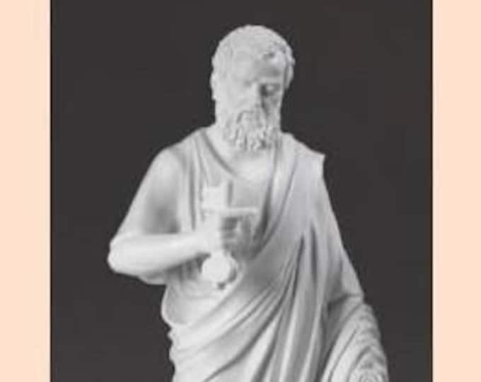 Statue of Saint Peter, cm 29 (11.41 inches) in alabaster powder, marble base, handcrafted, made in Italy