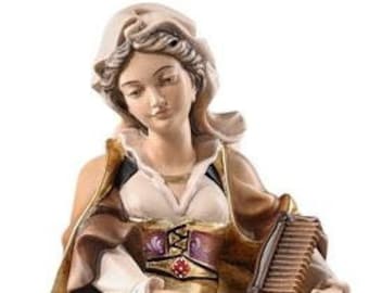 Statue of Santa Verena with comb carved in valgardena wood and decorated by hand of Italian artisan production