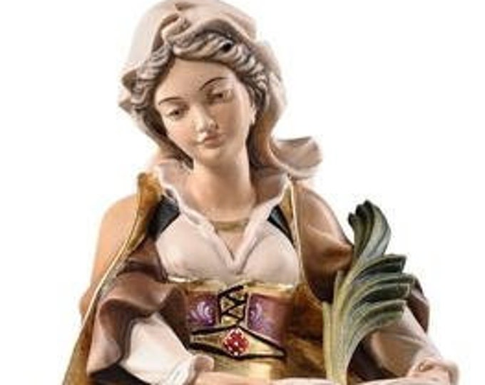 Statue of St. Patrick carved in wood from Valgardena and decorated by hand of Italian artisan production