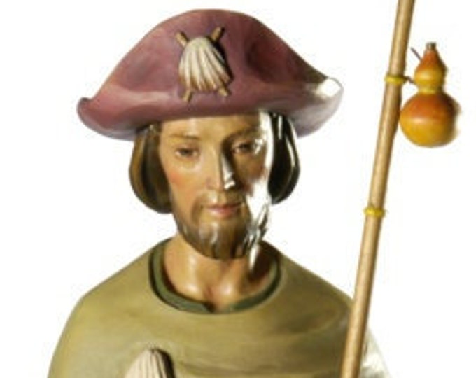 Statue of St. James of Compostela carved in wood from Valgardena and decorated by hand of Italian artisan production