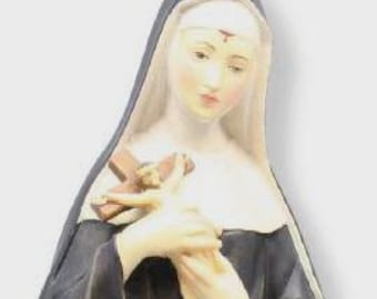 Statue of Saint Rita of Cascia 80 cm (31.50 inches) in hand-decorated fiberglass, Italian artisan production