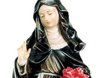 Statue of Saint Teresa carved in Valgardena wood, hand-decorated, Italian artisan production, various sizes