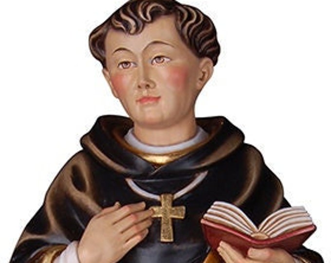 Statue of St. John Massias carved in wood from Valgardena and decorated by hand of Italian artisan production
